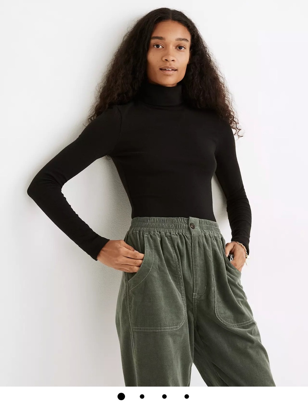 Madewell True Black Turtleneck Bodysuit